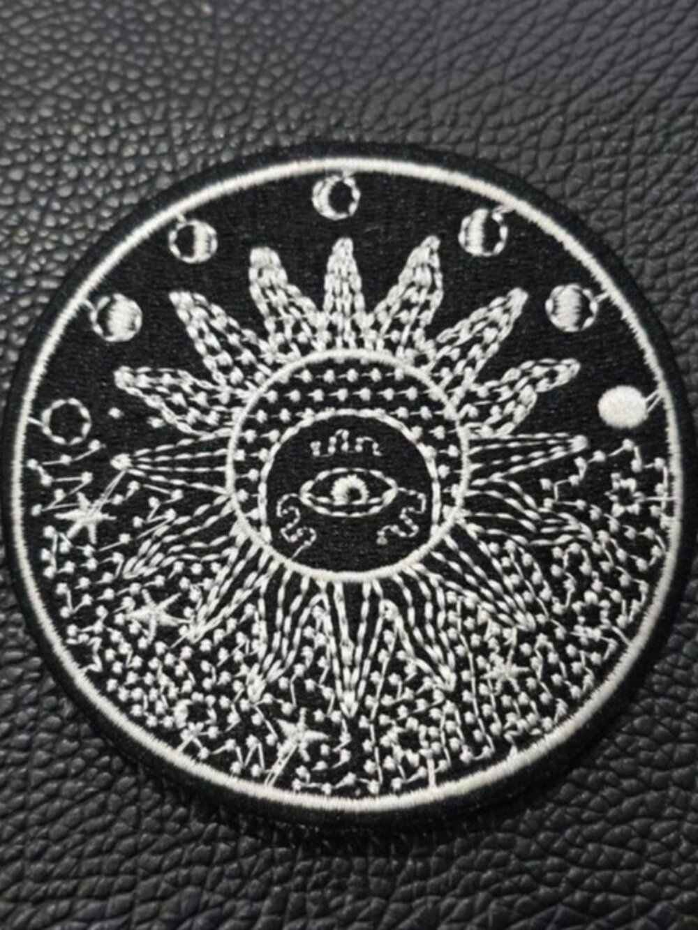 Killstar Cosmoz Patch Black White Eye Moon Phases Embroidered Iron On Goth NWT
